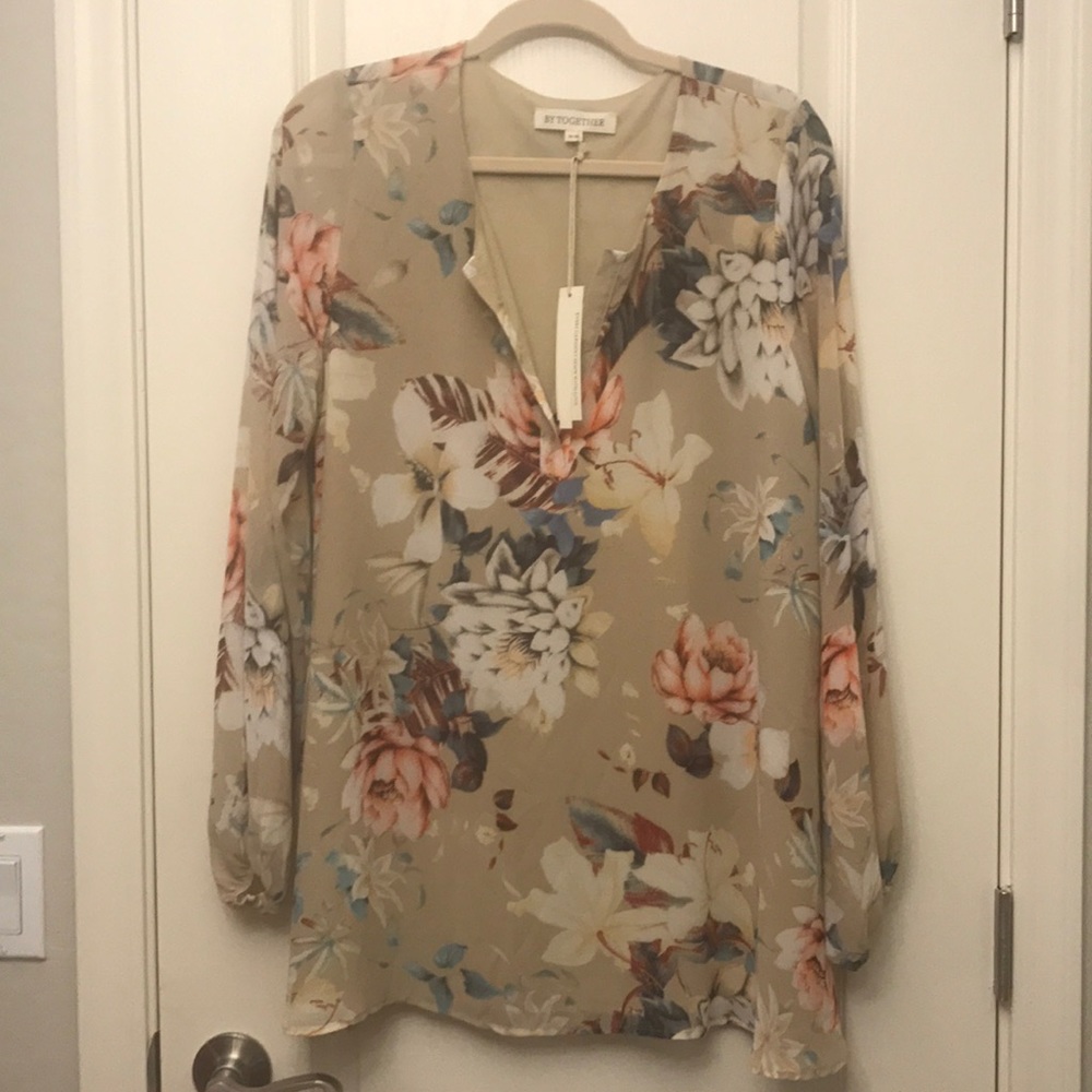Cream floral dress
